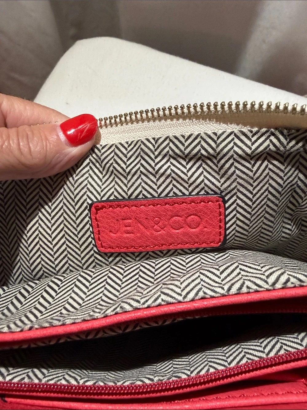 Jen & Co Striped Woven Wristlet Clutch in Pink and Lime